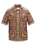 Matchesfashion.com Nanushka - Ville Point-collar Paisley-print Poplin Shirt - Mens - Brown Multi