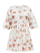 Matchesfashion.com Emilia Wickstead - Molly Floral-print Cotton-poplin Dress - Womens - White Print