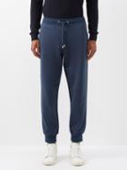 Giorgio Armani - Drawstring Cotton-blend Track Pants - Mens - Blue
