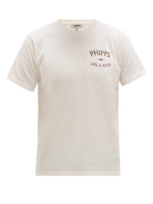 Matchesfashion.com Phipps - Like A Rock-print Organic-cotton T-shirt - Mens - White