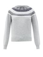 Matchesfashion.com Johnston's Of Elgin - Lucia Fair Isle-jacquard Cashmere Sweater - Womens - Silver Multi