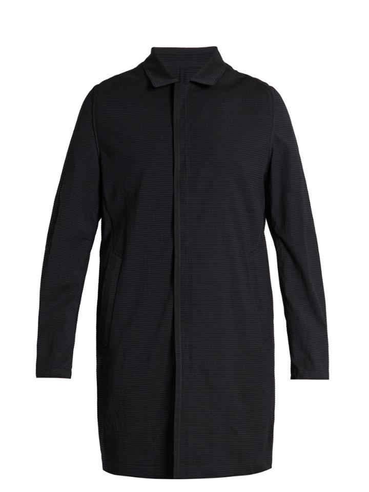 Wooyoungmi Point-collar Wool-blend Seersucker Coat