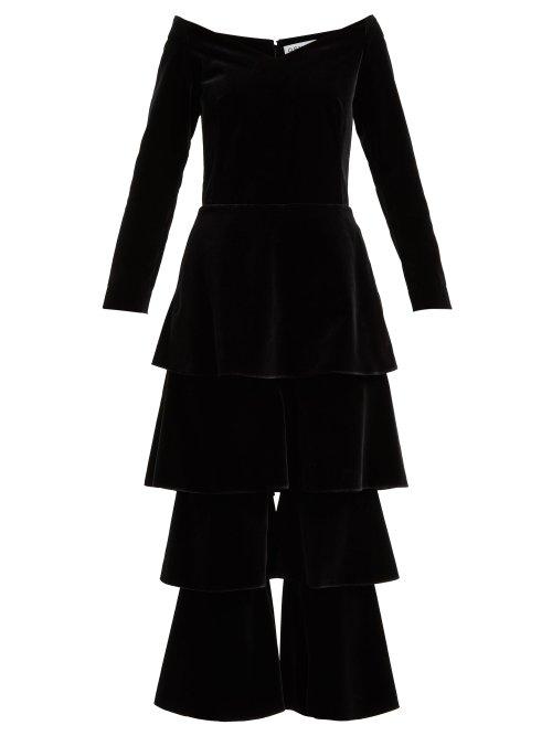 Matchesfashion.com Osman - Nadja Velvet Jumpsuit - Womens - Black