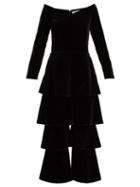 Matchesfashion.com Osman - Nadja Velvet Jumpsuit - Womens - Black