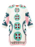 La Doublej - Geometric-print Cotton-blend Terry Mini Dress - Womens - White Print