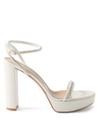 Gianvito Rossi - Crystal-embellished Platform Leather Sandals - Womens - White