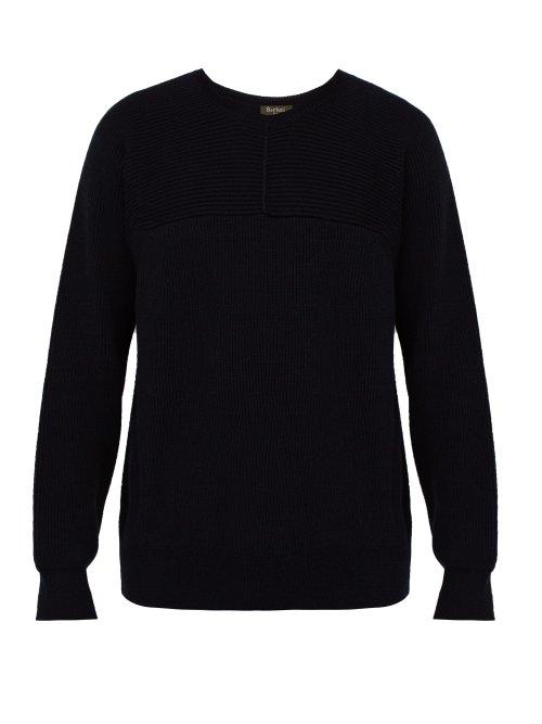 Matchesfashion.com Berluti - Wool, Silk And Cashmere Blend Ribbed Sweater - Mens - Navy