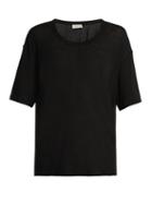Matchesfashion.com Saint Laurent - Scoop Neck Cotton Blend T Shirt - Womens - Black