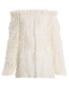 Rebecca Taylor Ellie Floral-embroidered Sheer Cotton-blend Blouse