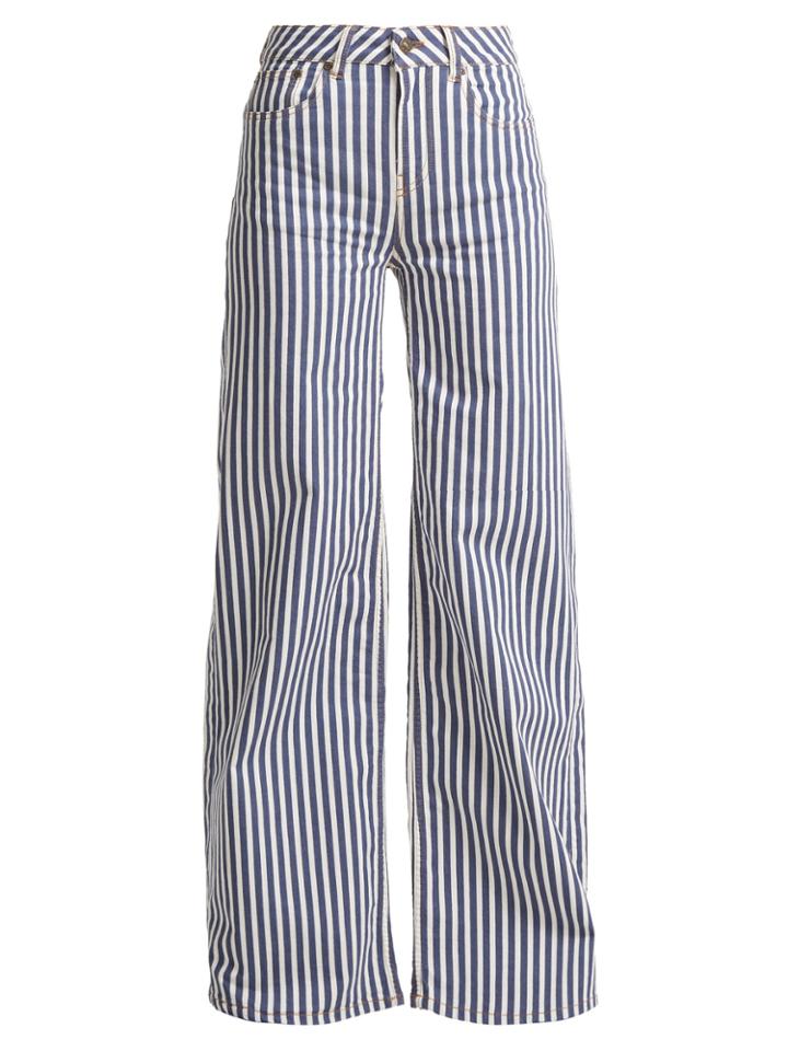 Rockins Mega Loon High-rise Wide-leg Striped Jeans
