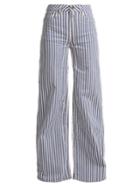 Rockins Mega Loon High-rise Wide-leg Striped Jeans