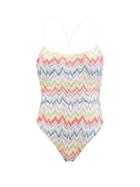 Missoni - Zigzag-print Scoop-neck Swimsuit - Womens - Multi