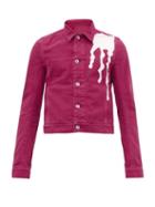 Matchesfashion.com Rick Owens Drkshdw - Abstract Drop Print Cotton Denim Jacket - Mens - Purple