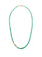 Matchesfashion.com Eli Halili - Emerald & 22kt Gold Beaded Necklace - Womens - Green