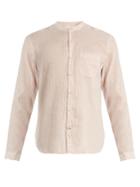 Oliver Spencer Granddad-collar Linen-blend Shirt