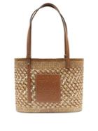 Matchesfashion.com Loewe Paula's Ibiza - Small Raffia And Leather Basket Bag - Womens - Tan Multi