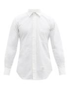 Mens Rtw Thom Browne - Logo-patch Cotton-poplin Shirt - Mens - White
