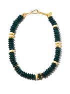 Matchesfashion.com Lizzie Fortunato - Laguna Glass Bead & Gold-plated Necklace - Womens - Green