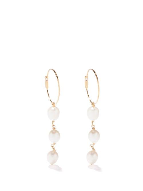 Jil Sander - Pearl-drop Hoop Earrings - Womens - Pearl