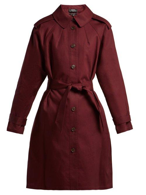 Matchesfashion.com A.p.c. - Lune Cotton Trench Coat - Womens - Burgundy