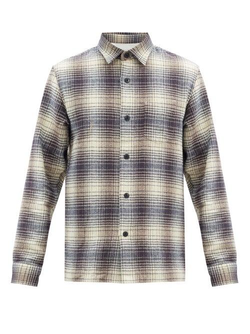 Matchesfashion.com Officine Gnrale - Sol Jacquard-checked Cotton-twill Shirt - Mens - Navy Multi