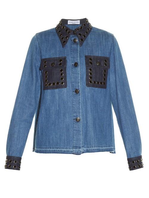 Sonia Rykiel Stone-embellished Denim Shirt