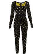Matchesfashion.com Marine Serre - Crescent Moon-jacquard Jumpsuit - Womens - Black Multi
