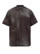 Comme Des Garons Shirt - Short-sleeved Tie-dyed Cotton-poplin Shirt - Mens - Black