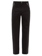 Matchesfashion.com Stefan Cooke - Zipped Tailored Wool-twill Trousers - Mens - Black