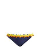Matchesfashion.com Rye - Oh My Scallop Edged Bikini Briefs - Womens - Navy Multi