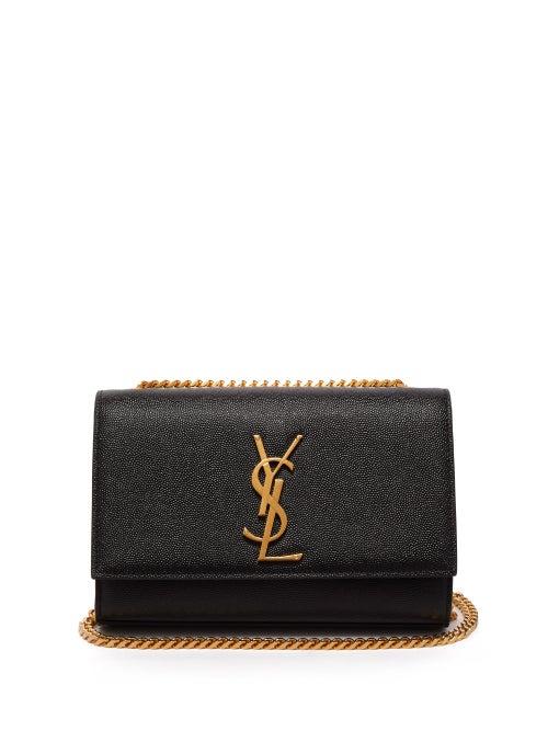 Matchesfashion.com Saint Laurent - Kate Grained Leather Cross Body Bag - Womens - Black