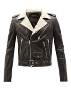 Matchesfashion.com Amiri - Contrast-lapel Leather Biker Jacket - Mens - Black White