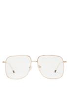Matchesfashion.com Le Specs - Equilibrium Oversized Stainless Steel Glasses - Womens - Gold