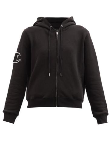 Nili Lotan X Champion - Logo-appliqu Jersey Hooded Sweatshirt - Womens - Black