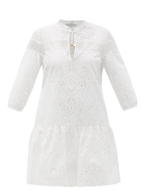 Matchesfashion.com Heidi Klein - Solta Broderie-anglaise Cotton Mini Dress - Womens - White