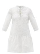 Matchesfashion.com Heidi Klein - Solta Broderie-anglaise Cotton Mini Dress - Womens - White