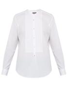 Matchesfashion.com The Gigi - Grandad Collar And Bib Cotton Seersucker Shirt - Mens - White