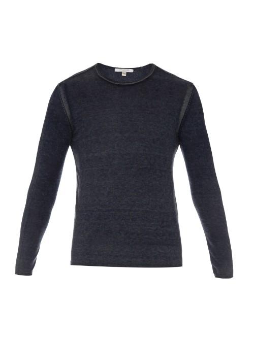 John Varvatos Crew-neck Silk And Cashmere-blend Sweater