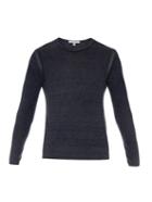 John Varvatos Crew-neck Silk And Cashmere-blend Sweater