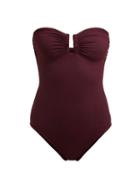 Matchesfashion.com Eres - Casiopee Duni Strapless Swimsuit - Womens - Burgundy