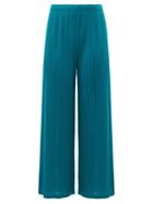 Matchesfashion.com Pleats Please Issey Miyake - Technical Pleated Wide-leg Trousers - Womens - Green