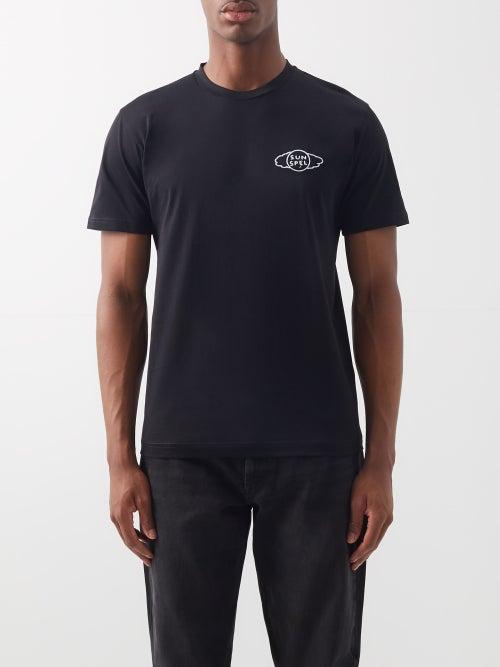 Sunspel - X David Shrigley Riviera Cotton-jersey T-shirt - Mens - Black