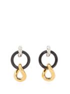 Matchesfashion.com Balenciaga - Linked Hoop And Pendant Earrings - Womens - Black