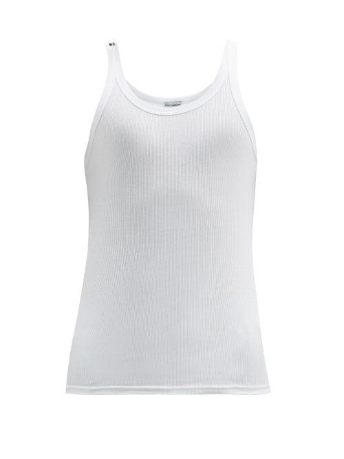 Matchesfashion.com Dolce & Gabbana - Sicily Ribbed Cotton-jersey Tank Top - Mens - White