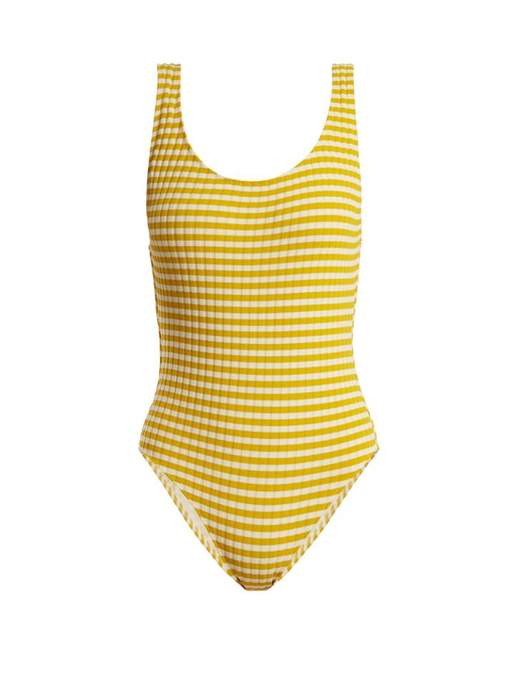 Solid & Striped The Anne-marie Striped Ribbed Swimsuit