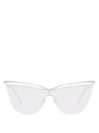 Matchesfashion.com Saint Laurent - Cat Eye Open Frame Sunglasses - Womens - Silver