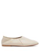 Matchesfashion.com Emme Parsons - High Throat Leather Ballet Flats - Womens - Light Grey