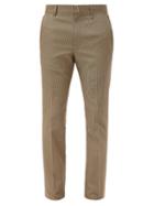 Givenchy - Technical Micro-houndstooth Slim Trousers - Mens - Camel Check