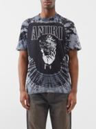 Amiri - Crystal Ball-print Tie-dyed Cotton-jersey T-shirt - Mens - Black Grey
