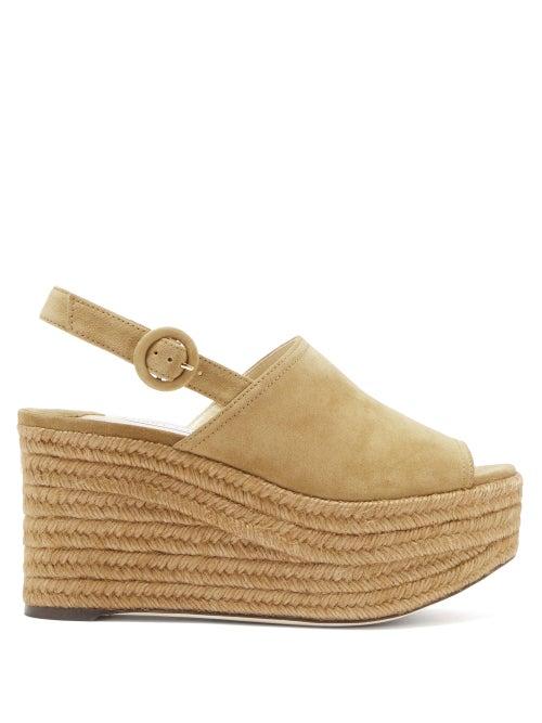 Matchesfashion.com Jimmy Choo - Deya Suede Platform Sandals - Womens - Tan